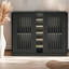 Buffets et buffets modernes, panneau de fibres à densité moyenne noir, rangement spacieux pour le salon et la salle à manger