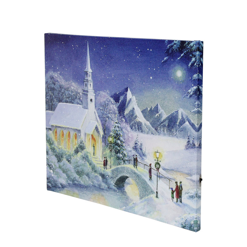 Fibre optique illuminée enneigée de Noël