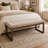 53" Wide Modern Upholstered End of Bed Bench with Wood Legs-124944550