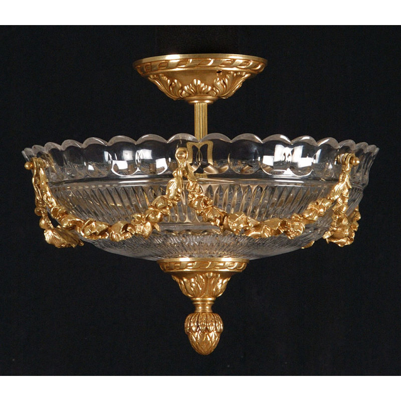 Degnan Semi Flush Mount, French Gold