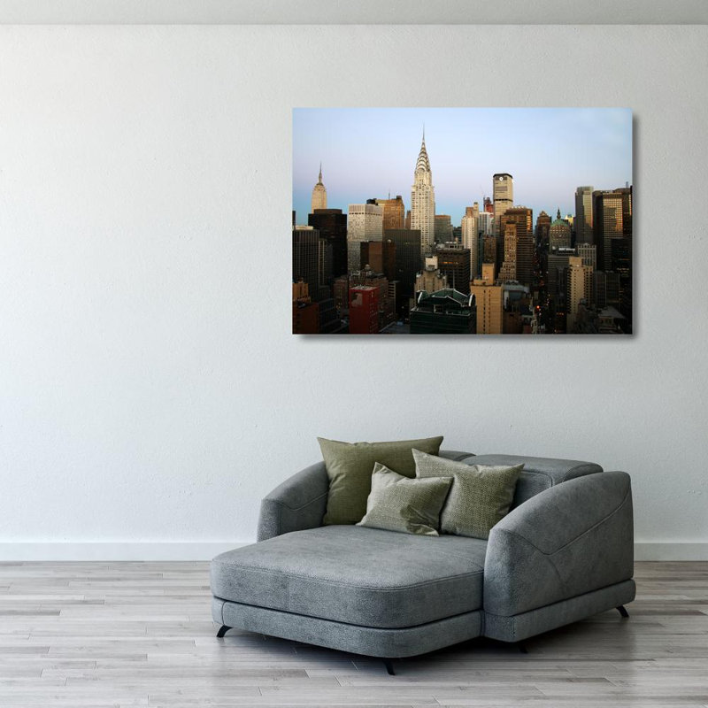 Vue de la ville de New York, H 27 po x l 40 po