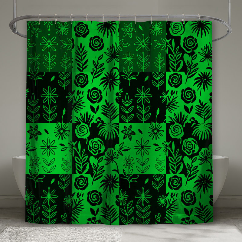 Rideaux de douche verts, L 70 po x H 93 po