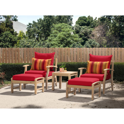 Paulet Acacia 2 - Person Patio Conversation Set with Sunbrella® Cushions