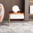 Modern Lighted Brown Nightstand With Wireless Charging Station Acrylic Bedside Table