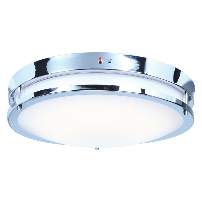 Penning Acrylic Flush Mount, 4" H x 14" W x 14" D, Chrome
