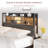 Bed Metal Frame Adjustable Height with 3-Tier Shelf,RGB LED Light, Charging Station-777828608