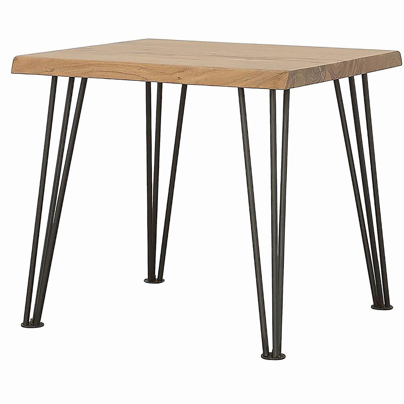 Table d'appoint naturelle et noir mat avec pieds en queue d'aronde