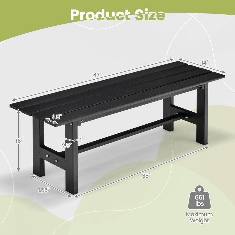 Banc d'extérieur Aania, Noir