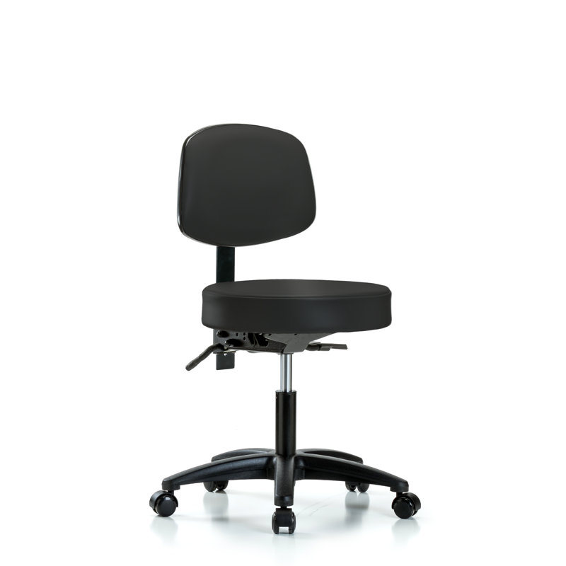Tabouret de laboratoire réglable en hauteur Amundson, Noir, Roulettes