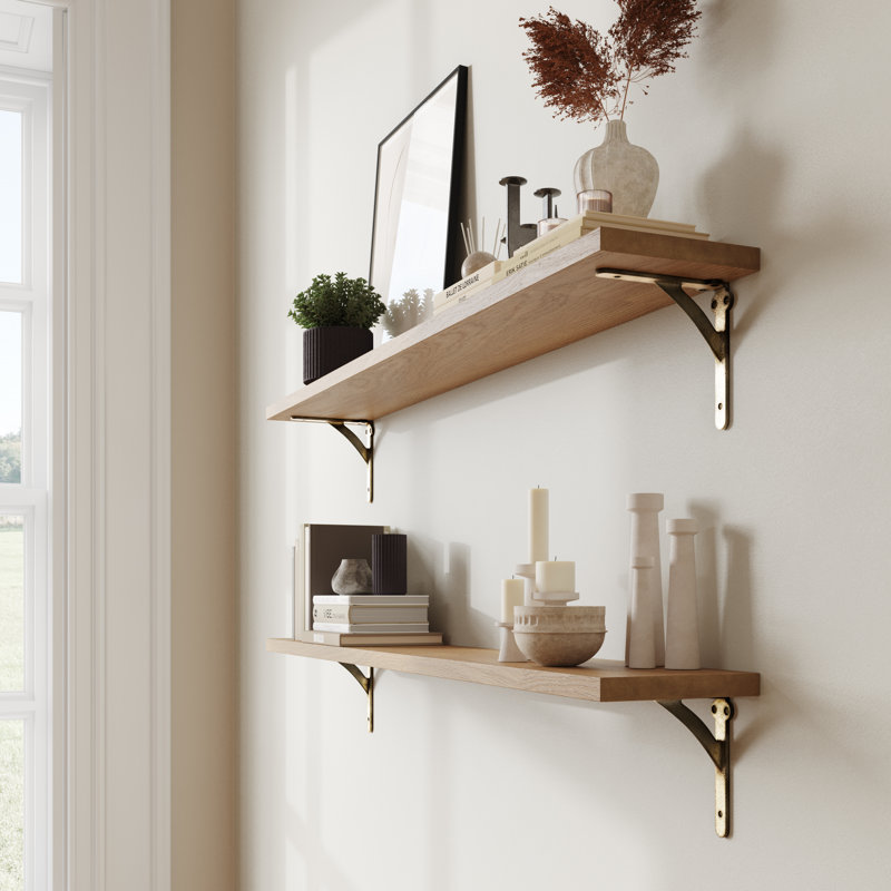 Iron Shelf Bracket, Antique Brass