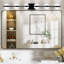 6 lumières de salle de bain, noir, moderne simple, écoénergétique et brouillard, pour la salle de bain, armoires à miroir, salle d'eau, lumières de chambre à coucher - ampoules à DEL, brouillard, économie, salon-237180009