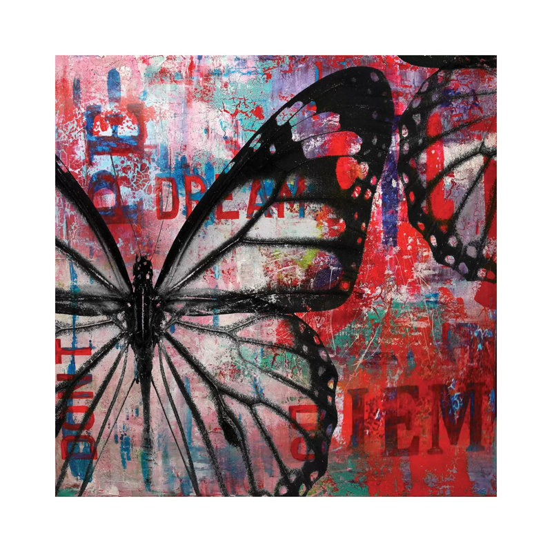 Butterfly IV by Micha Baker - Wrapped Canvas Painting, 30.48 cm H x 30.48 cm W