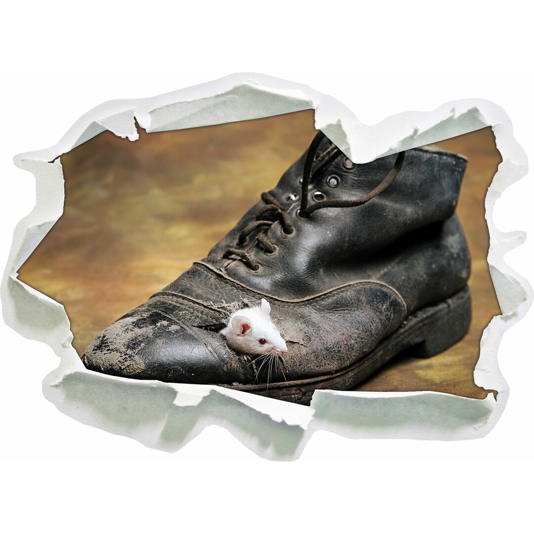 Wandtattoo Maus schwarzer Schuh