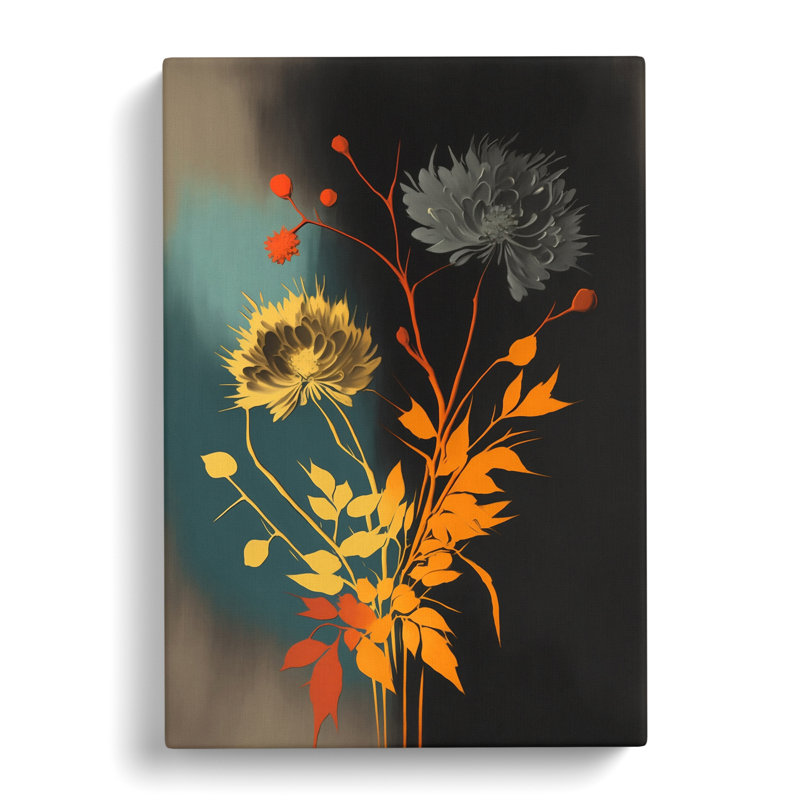 Hofstra Flowers Mid Century - Wrapped Canvas, 50cm H x 35cm W x 3cm D
