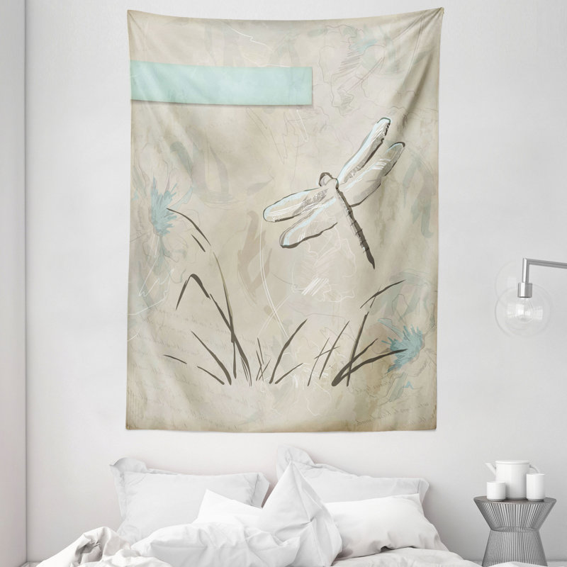 Tapisserie libellule en polyester, H 80 po x l 60 po