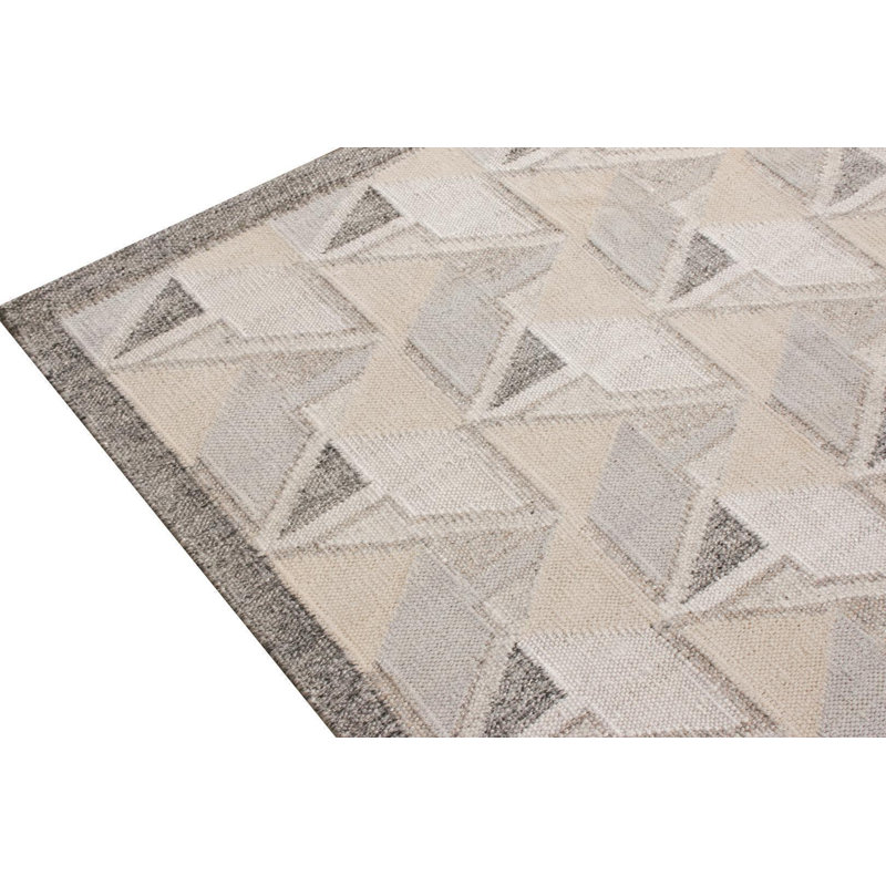 Scandinavian Wool Geometric Area Rug, Rectangle 10' x 14'