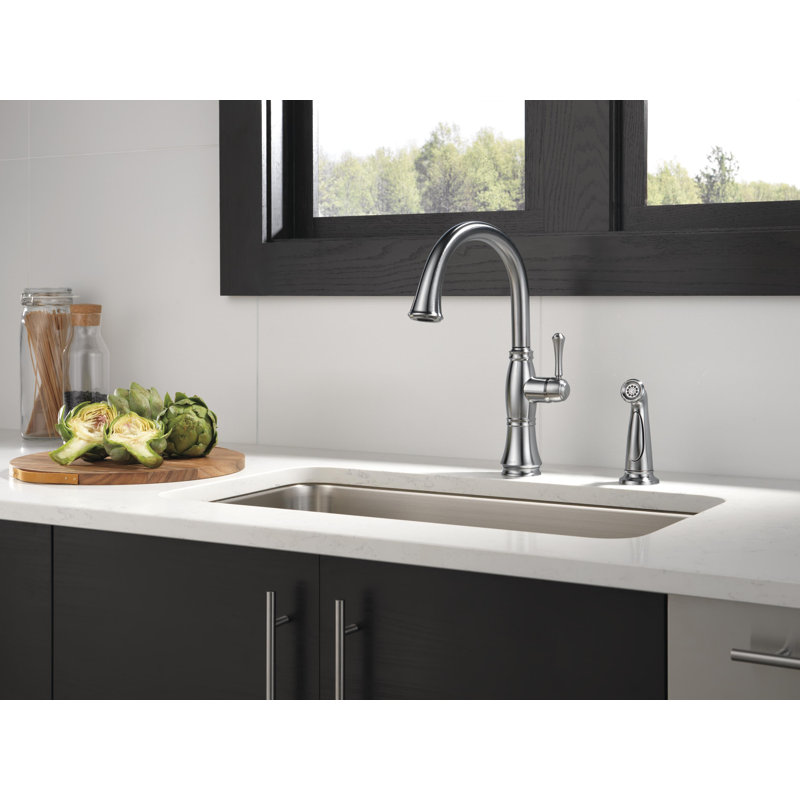 Cassidy Single Handle Kitchen Faucet with Diamond Seal® Technology and With Accessories, Arctic Stainless