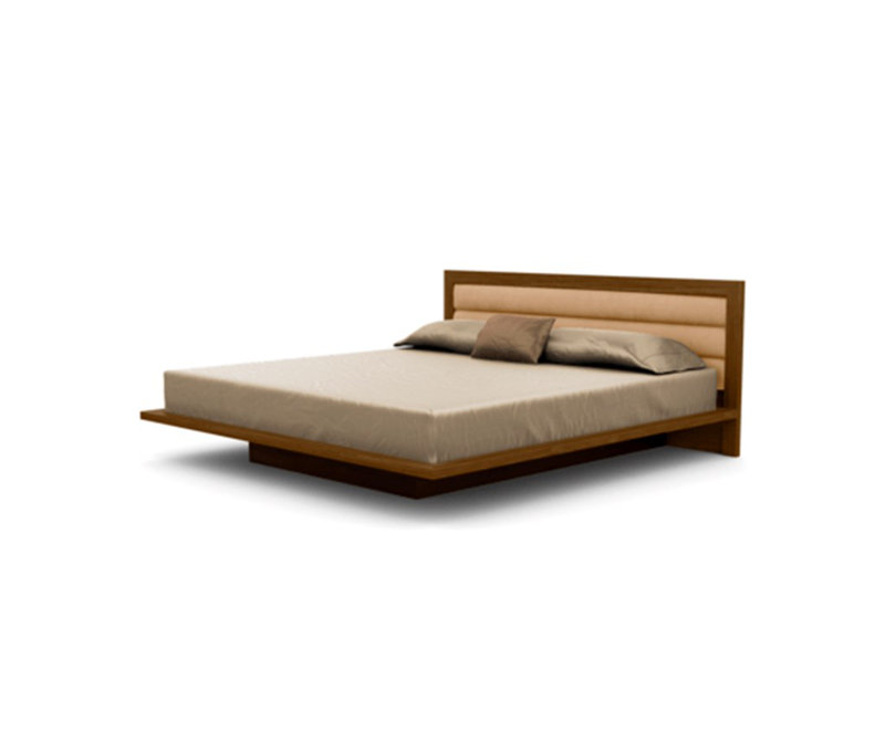 Lit plateforme Moduluxe, Grand, Onyx, Noyer naturel