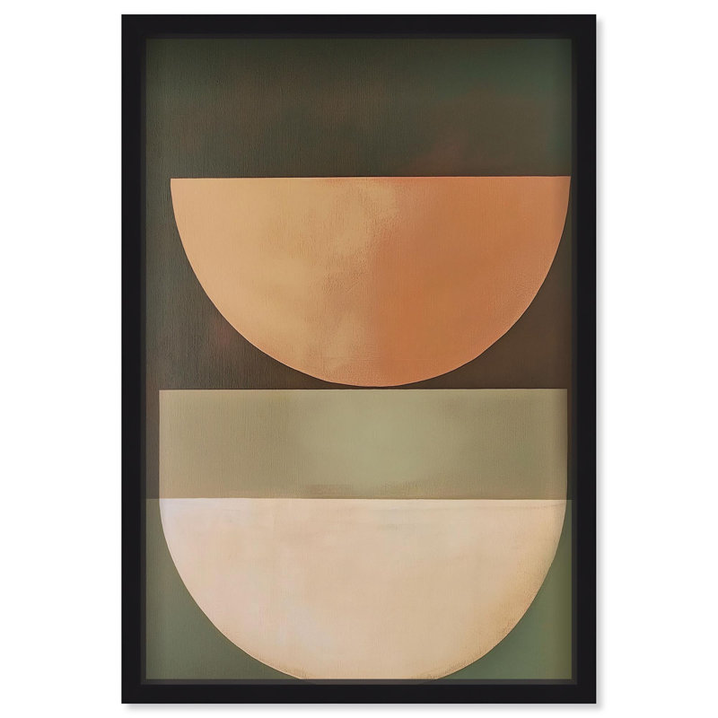 Oliver Gal Sun-Kissed Minimalism I Abstract - Luxury Shadowbox Framed Wall Art, 25.5" H x 17.5" W, Black
