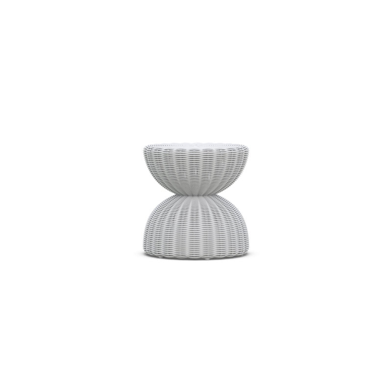Cabo Wicker Side Table, Beach White