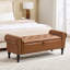 Banc de rangement capitonné capitonné avec garniture cloutée et accoudoirs roulés-1018526565-1018526567