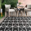 Tapis d'intérieur / extérieur noir tissé à la machine à motif géométrique Bellino-1946234723