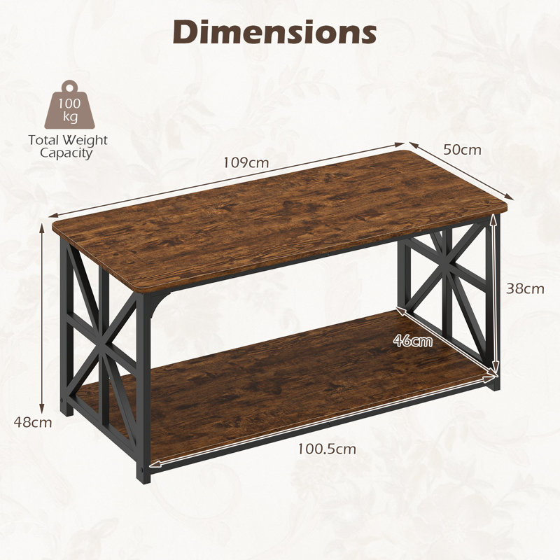 Coffee Table with Storage, Brown