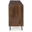 Console de buffet, 4 portes sculptées de style diamant, brun, 76 po