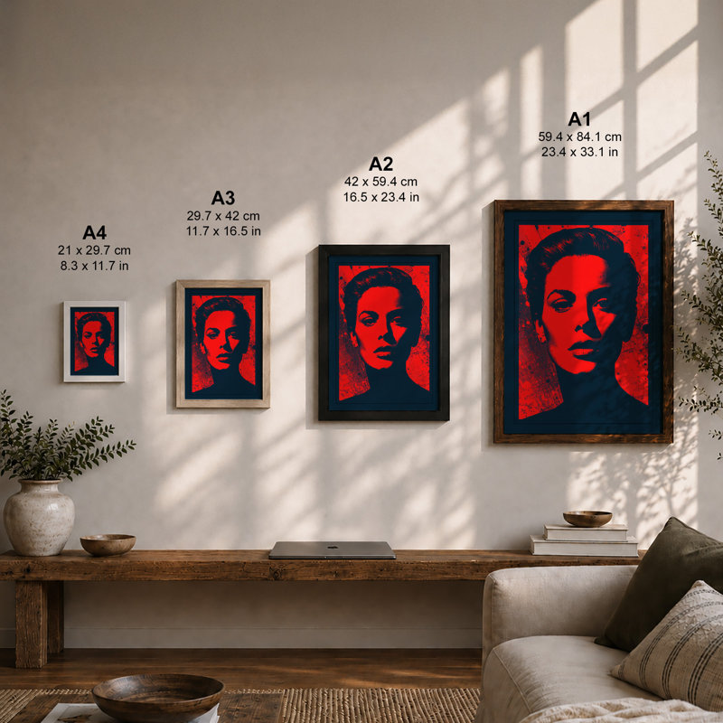 Bold Profile Portrait Modern - Print, Unframed, A4 - 29.7 x 21.0 cm