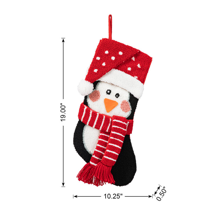 Personalised Christmas Stocking Santa Penguin Snowman Reindeer 