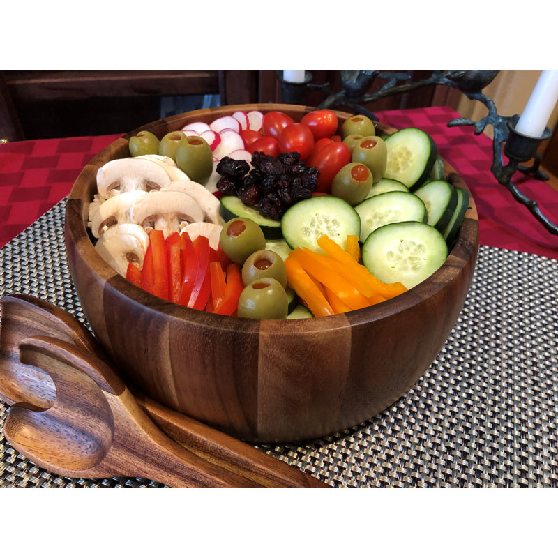 Bol à salade en bois d'acacia, 12"