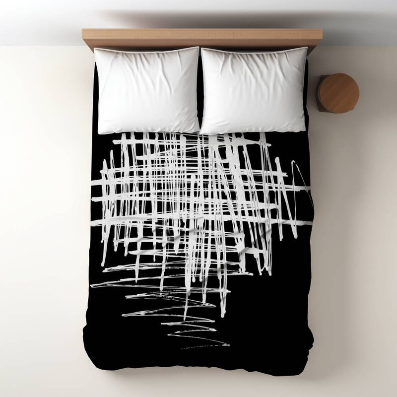 Polyester Sateen Duvet Cover, Twin Duvet, Blue Contrast