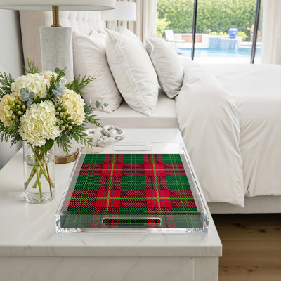 Tartan Acrylic Rectangle Decorative Tray