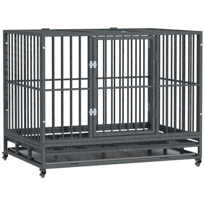 Chenil en métal robuste avec cage verrouillable
