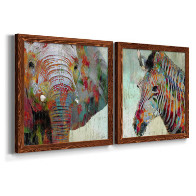«Paint Splash Elephant», ensemble de 2 impressions sur toile