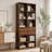 Modern Tall Open Cubby Bookcase with 4 Storage Drawers