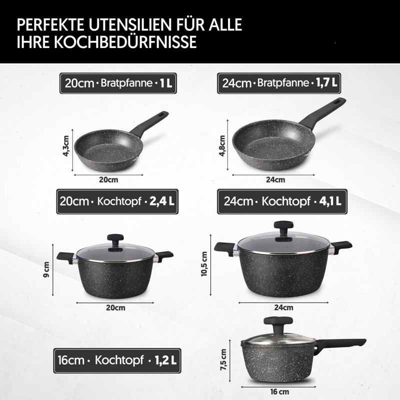 Lythrodontas 8 - Piece Aluminum Cookware Set