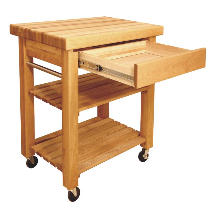 Winston Porter Wulfram Solid Wood Kitchen Cart & Reviews | Wayfair