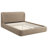 Modern Dark Beige Tweed Upholstered Queen Bed