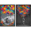Art abstrait, fille avec ballons, impression sur toile encadrée, 2 pièces-128129778-128129783