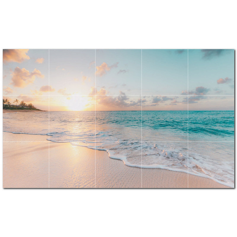 Murale en céramique satinée 8 "x 8" Beach Photo