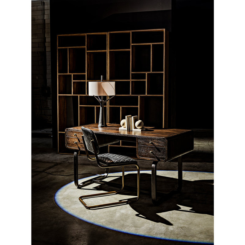 Malic Solid Wood Geometric Bookcase
