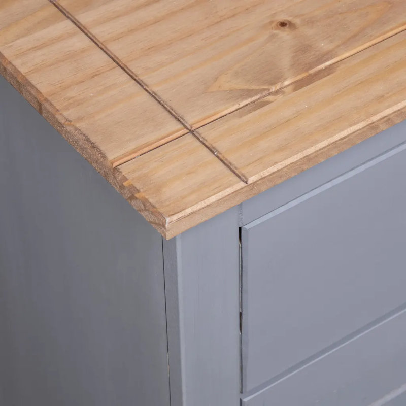 Marrero 135cm Solid Wood Sideboard, Grey
