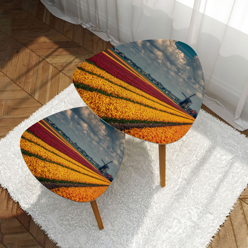 Ensemble de 2 tables basses gigognes Triangle