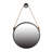 Hanging Round Mirror with Black Framed and with Rope Strap