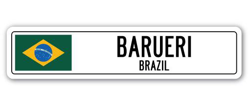 Panneau de signalisation en aluminium Bufford Barueri, Brésil, H 7 po x l 30 po x P 1 po