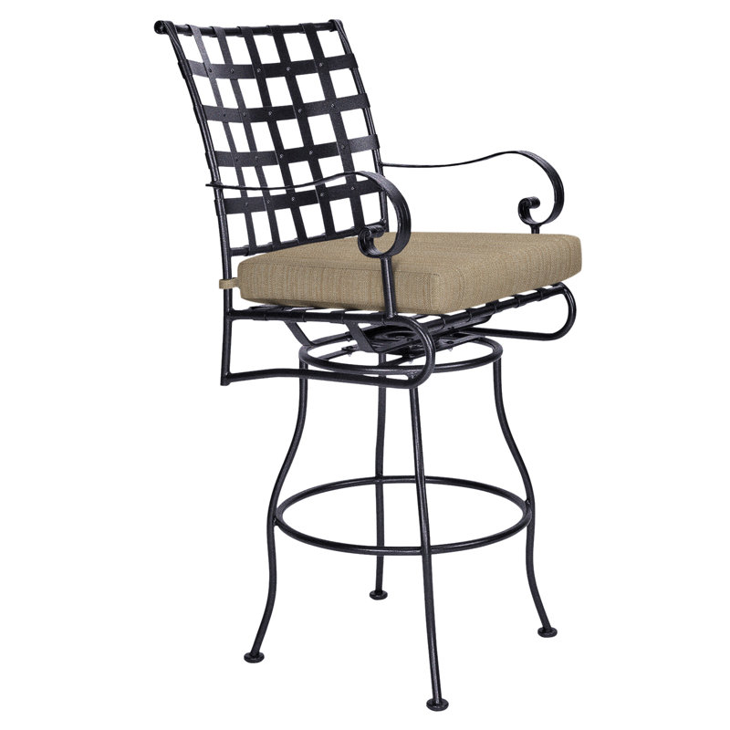 Classico-W Outdoor Swivel Bar Stool, Graphite, Flagship Stone Sunbrella®