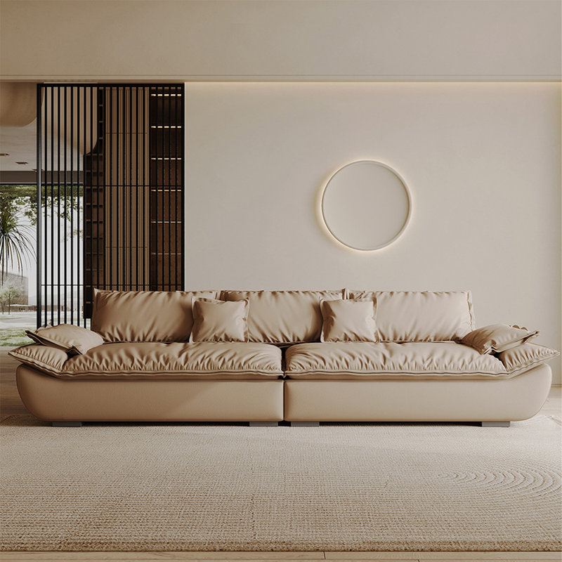 Solid Colour 100% Polyester Modular Sofa cushion couch, 33.46" H x 110.24" W x 47.24" D