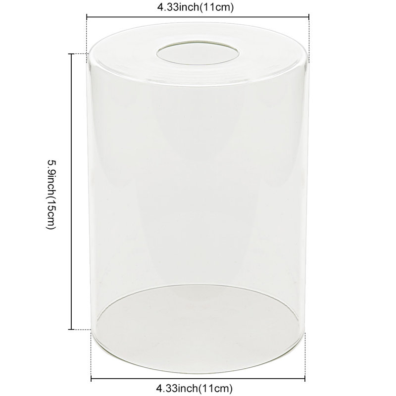 Abat-jour tambour en verre 5,9 po x l 4,33 po