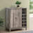 Weathered Acacia Wine Cabinet With 2 Doors